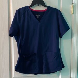 Med Couture Women's Dark Blue Short Sleeve Top